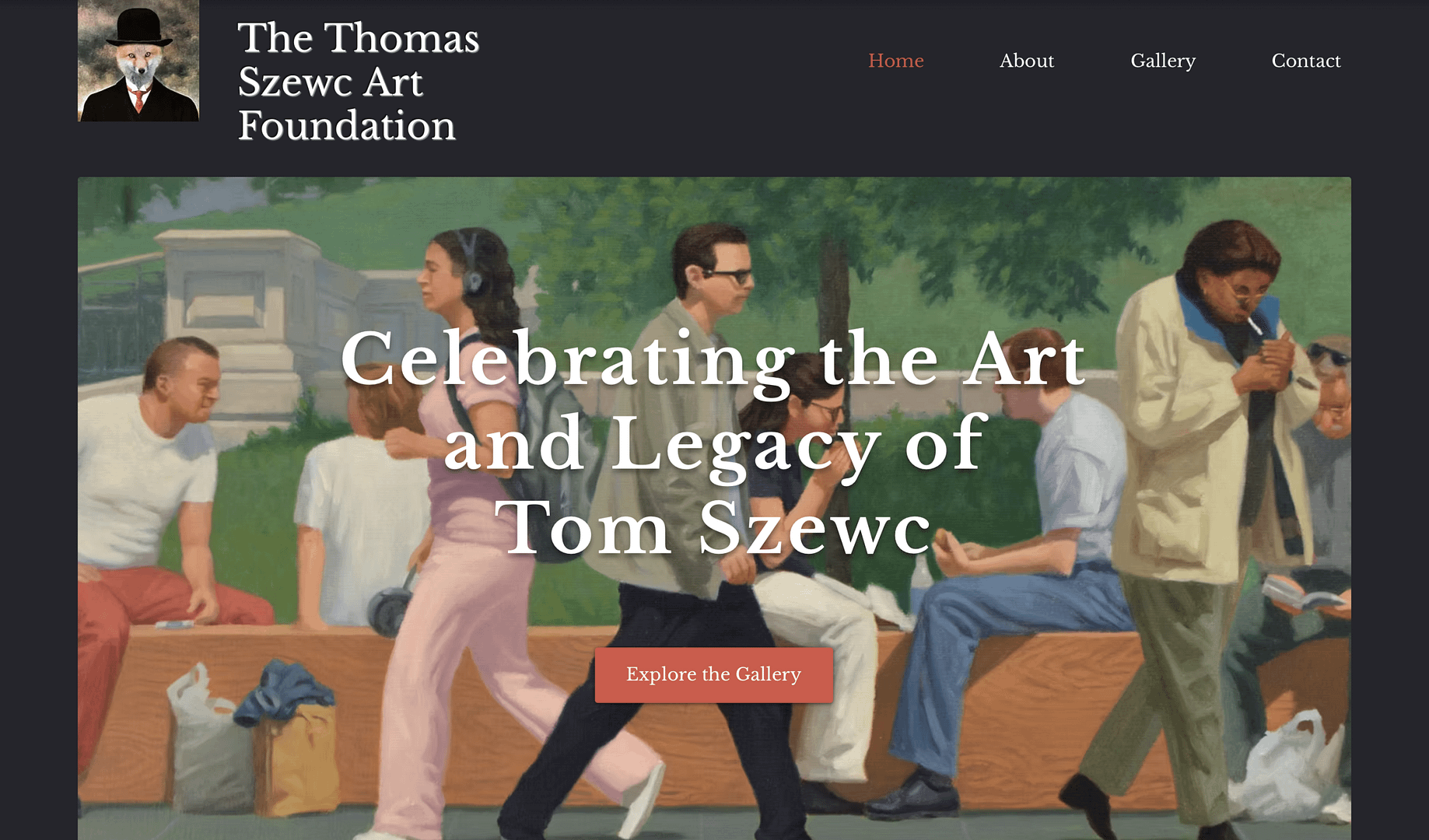 Tom Szewc Foundation art website by Barefoot Build