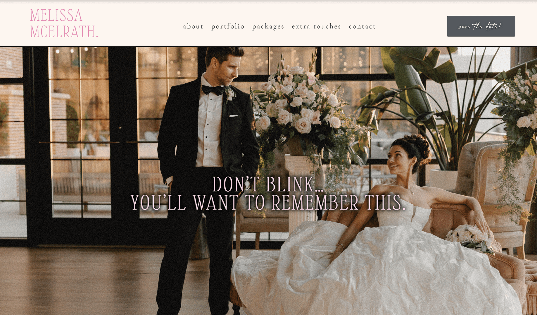 Custom wedding photography website project example