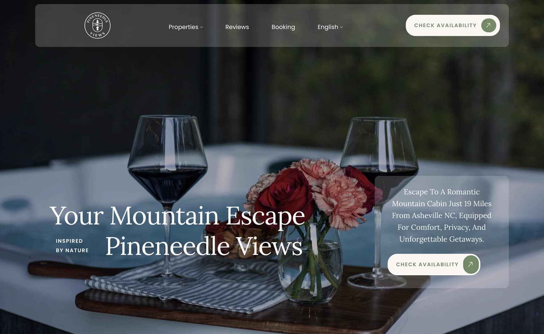 Pineneedle Views WordPress website by Barefoot Build