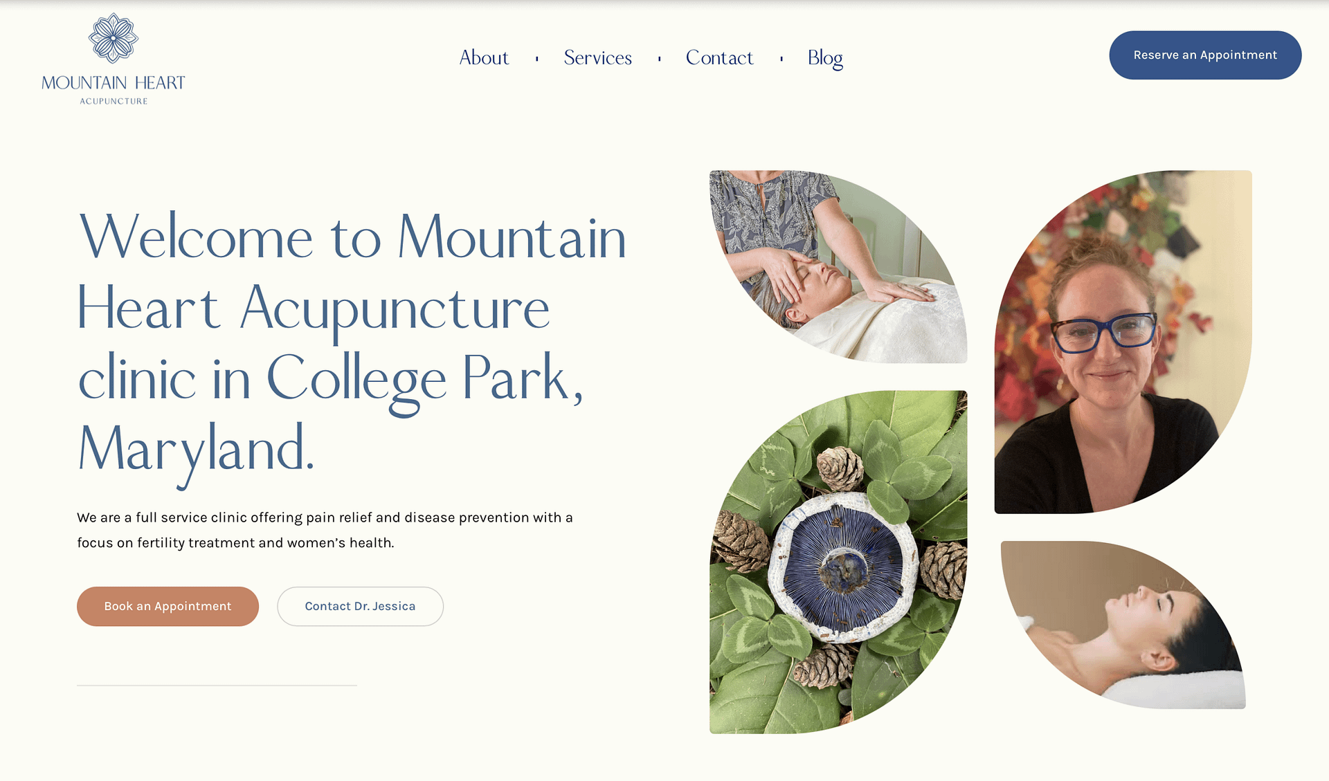 Mountain Heart Acupuncture website by Barefoot Build