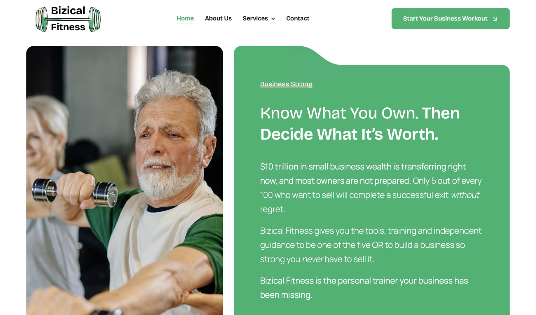 Bizical Fitness WordPress website by Barefoot Build
