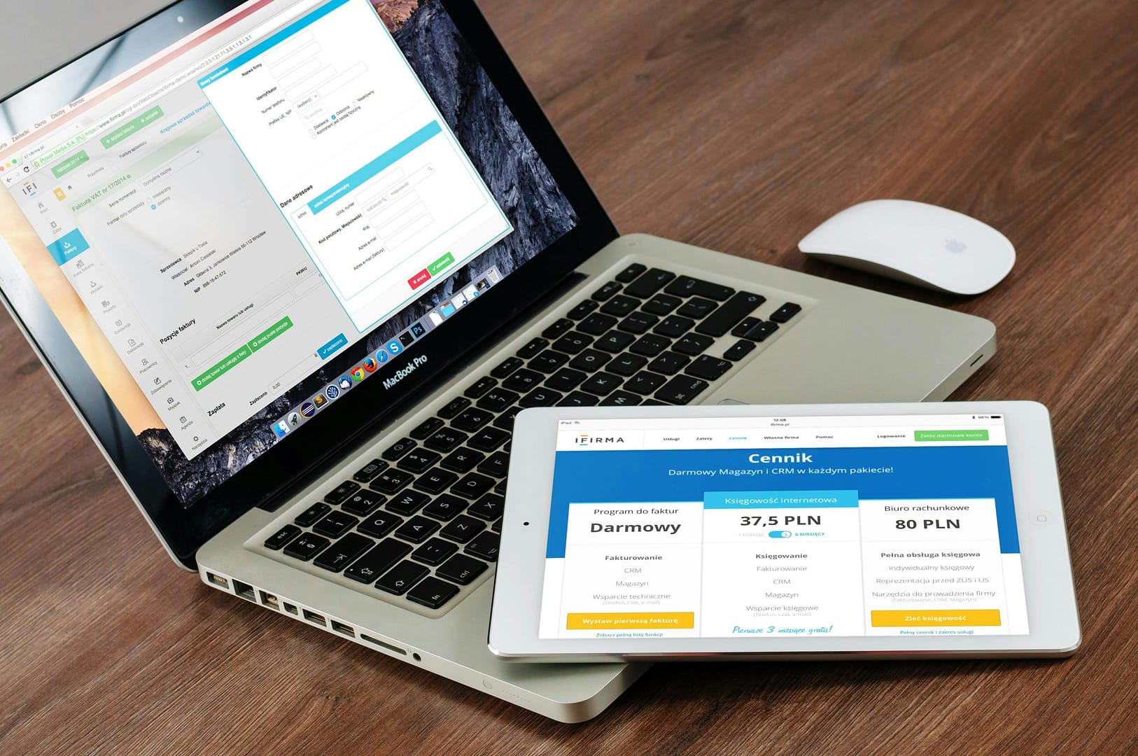 A website that shows its responsive design on both desktop and tablets.